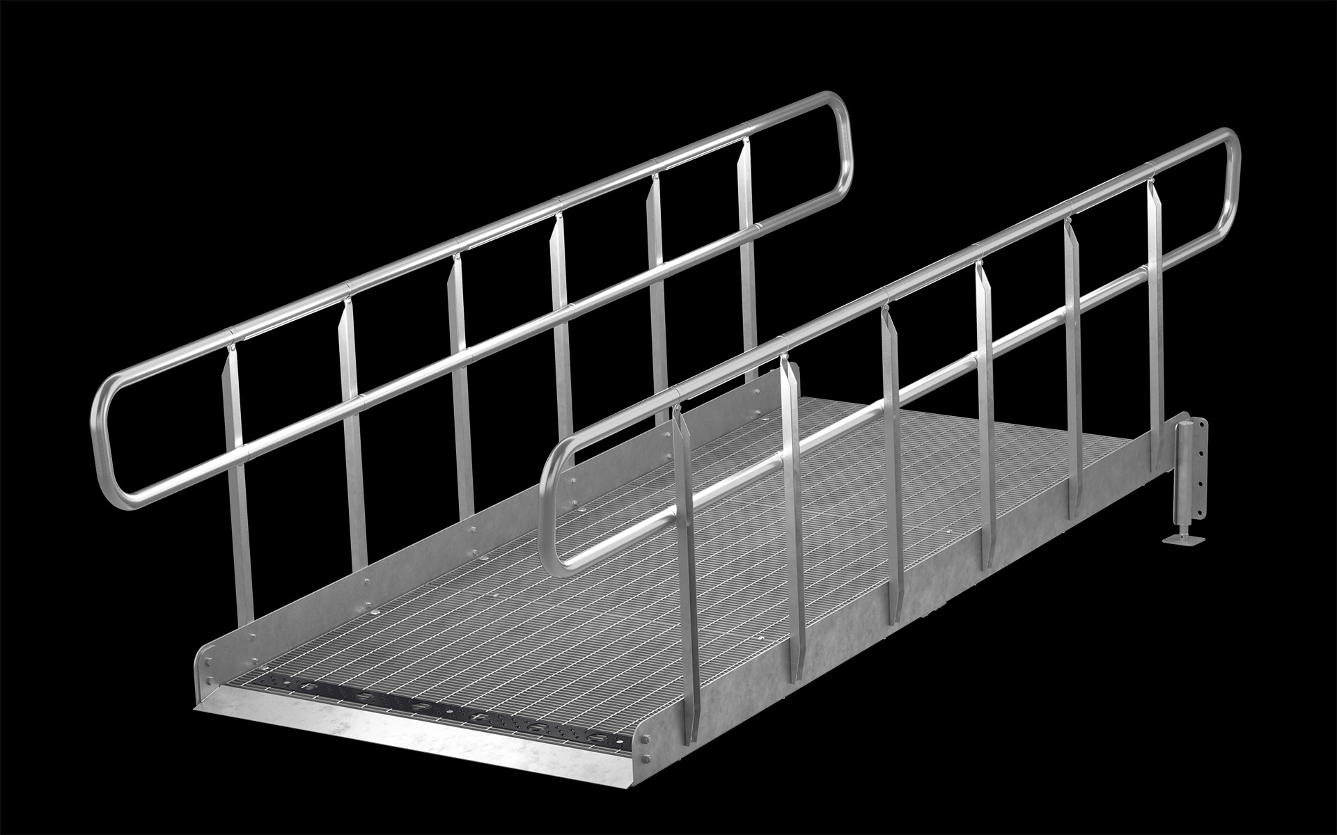 Wheelchair ramp, Lighting handrail