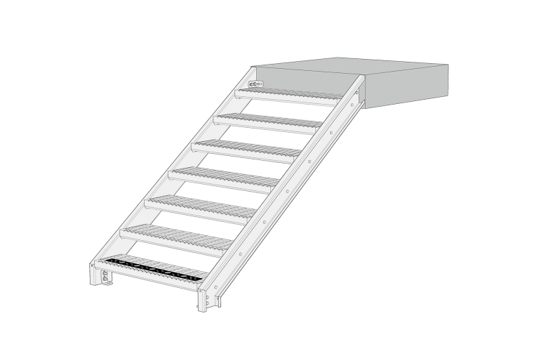 Single flight staircases, variant 1