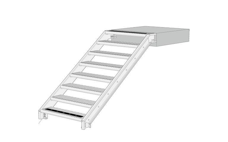 Single flight staircases, variant 2