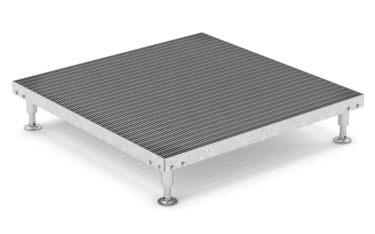 Entrance grating with adjustable legs