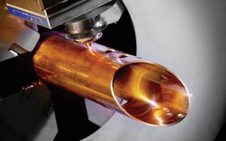 Fibre-optic tube laser cutting