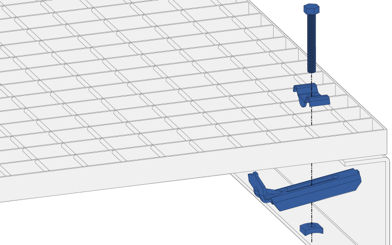 Clamps for grating joint