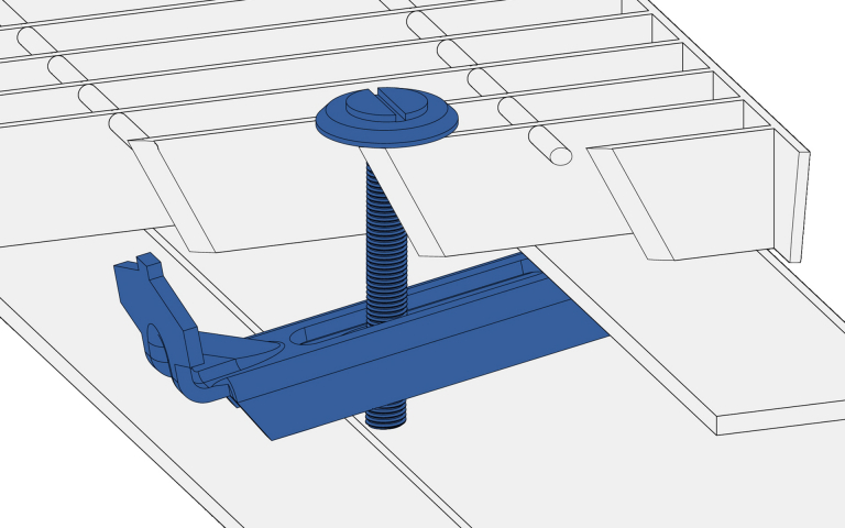 Clamp for close-mesh grating