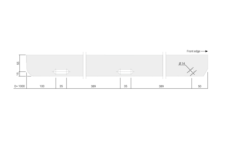 Landing end, Type 70 – Depth 1000 mm