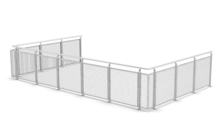 Sectional Railing, Woven wire mesh