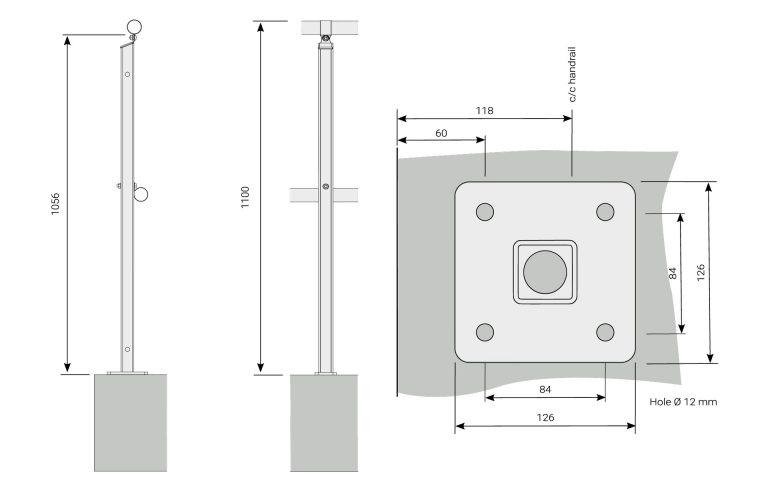 Sectional Railing, Top Installation