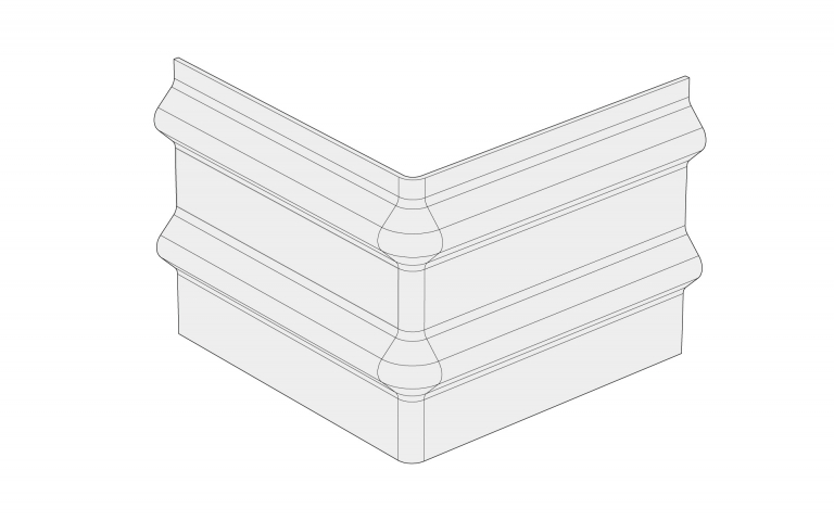 Corner for kick strip