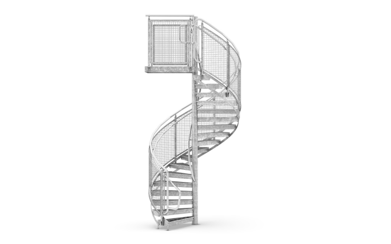 Spiral staircases, Railing Woven wire mesh