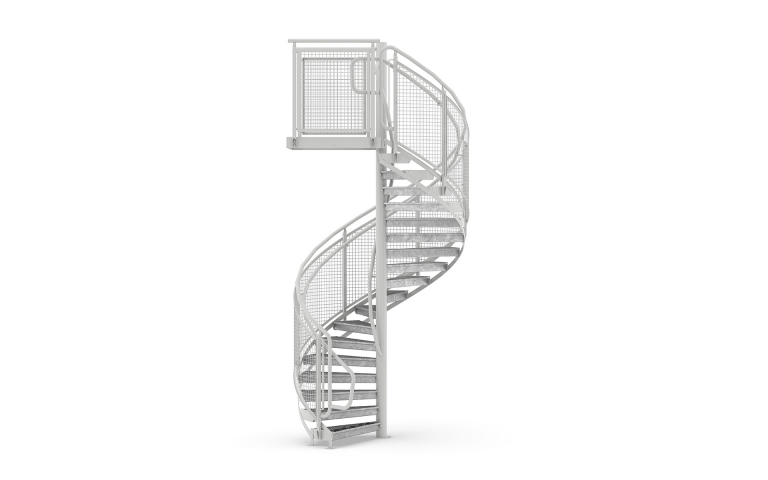 Spiral staircases, Railing Woven wire mesh