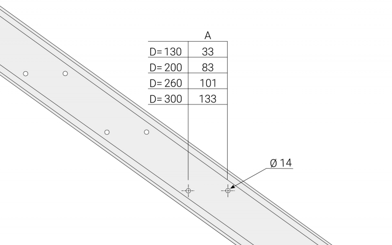 Stringer, recommended dimensions, Slit Plank Type Flooring