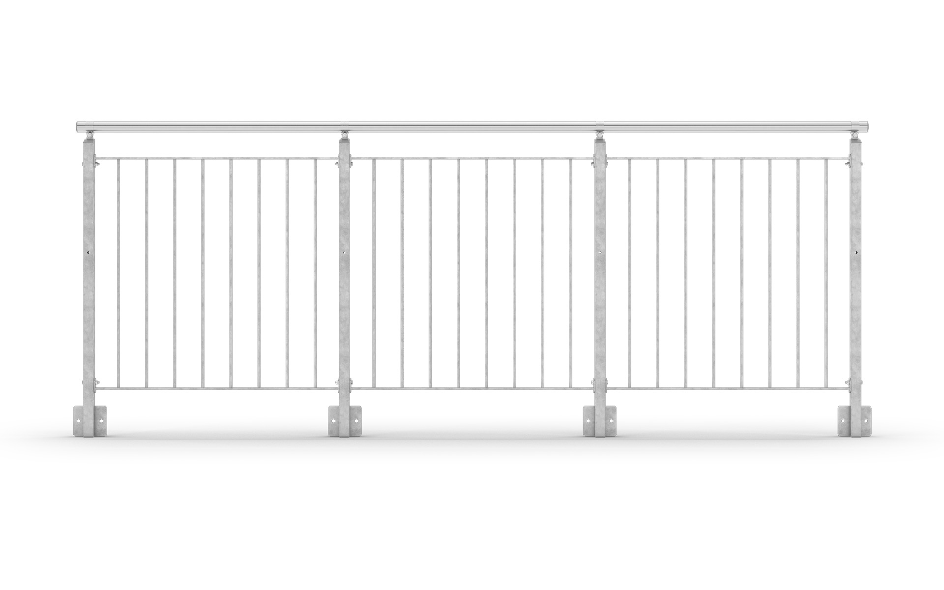 Sectional railing Round bar Side installation – Weland AB