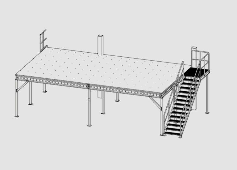 Skiss på entresol och trappa från Weland