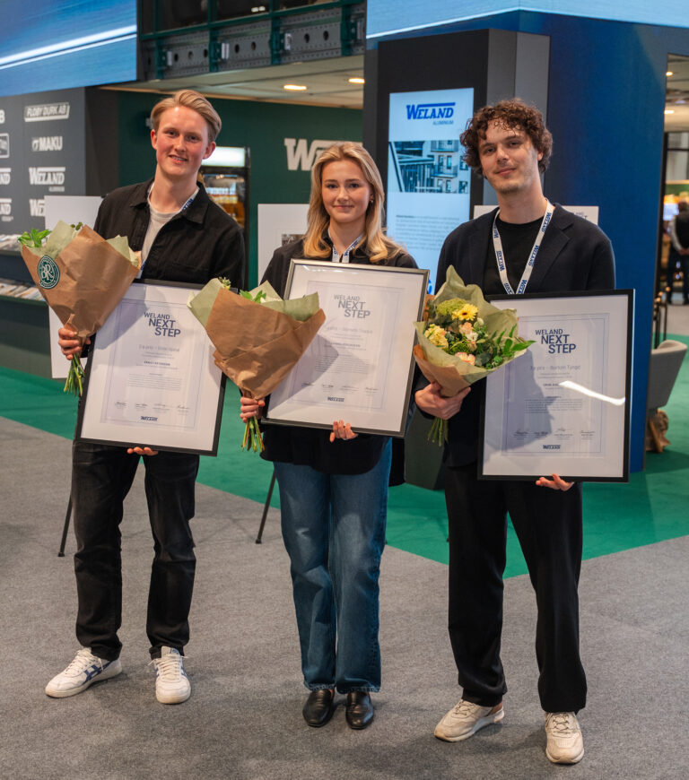 Ernst Pettersson (2:a pris), Hanna Börjesson (1:a pris) och Grim Axelius (3:e pris)